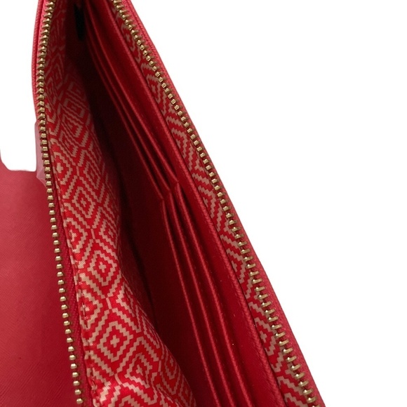 Stella & Dot Perforated Clutch Large 9x5.5 Double Sided Mirror Card Holder Pink - Picture 5 of 11